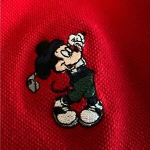 Mickey Mouse Walt Disney World Men's Red Polo Golf Shirt Size XL